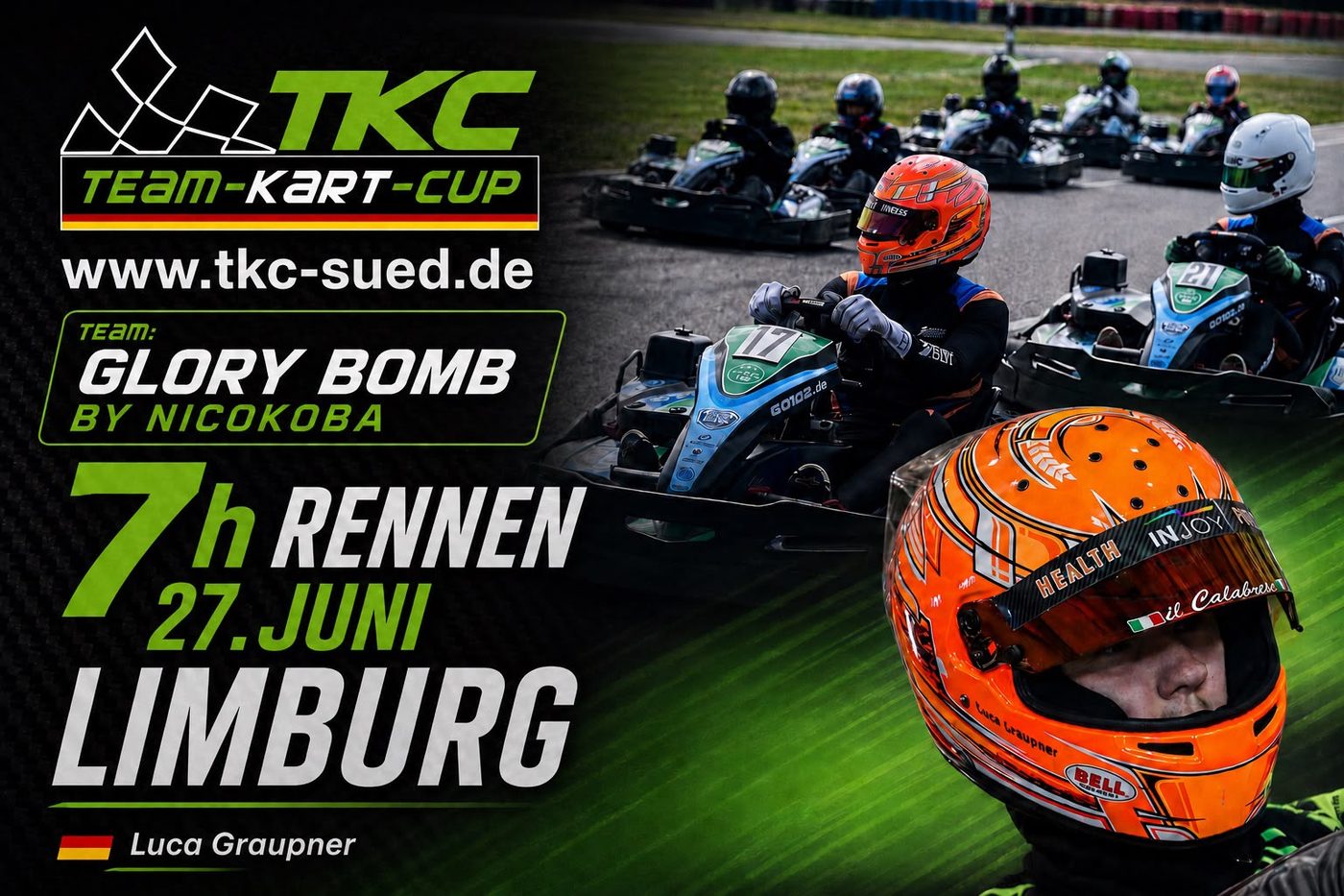 Grafik Team-Kart-Cup Süd, 7-Stunden-Rennen Limburg mit Team Glory Bomb