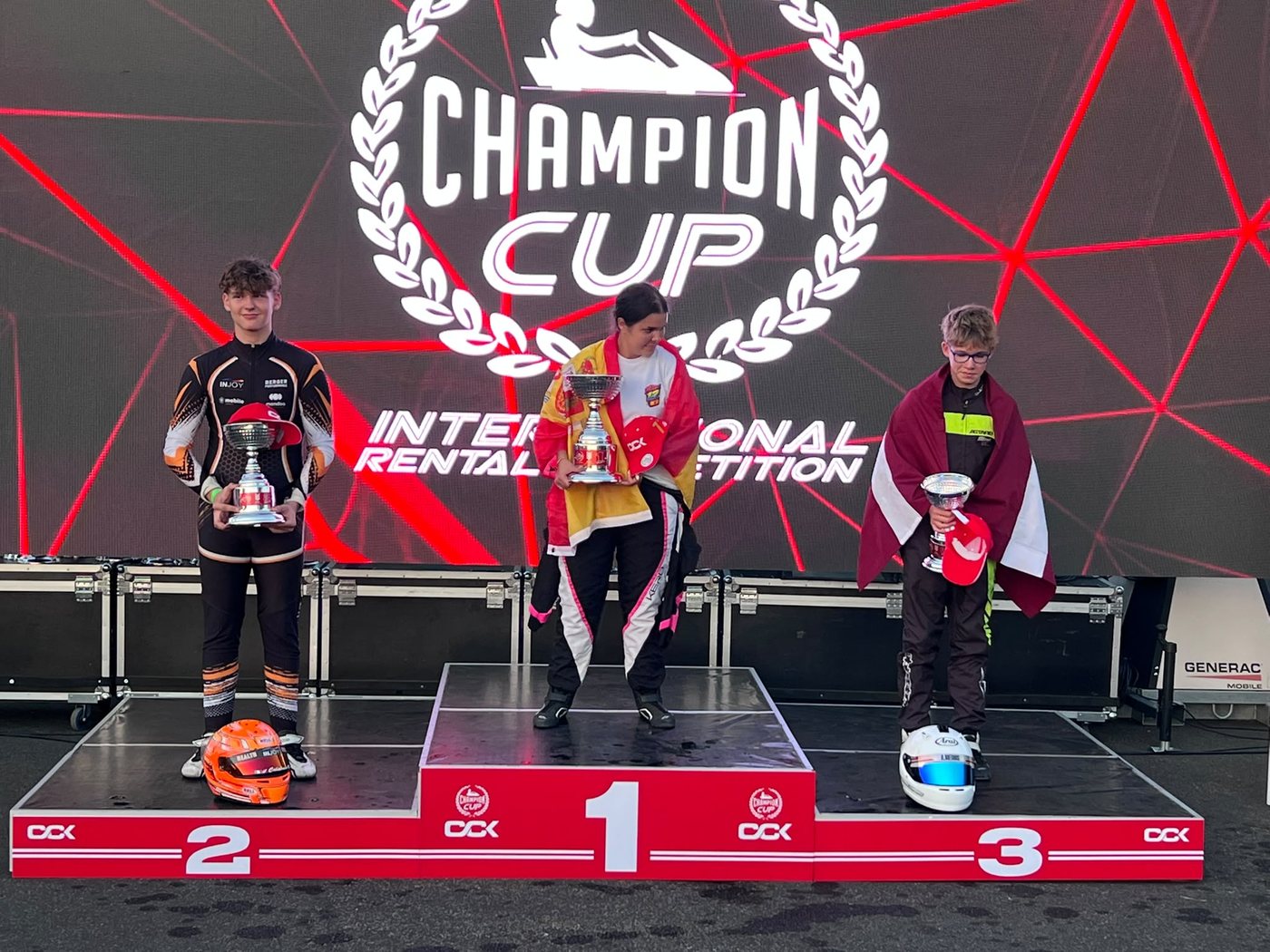 Podium des Champion-Cup-Finales in Viterbo, Luca Graupner auf Platz 2